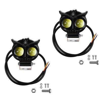 Set 2 proiectoare auto LED tip bufnita, 40W, 12/24V, 2 faze, IP68 foto