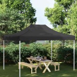 Acoperis Cort Petrecere vidaXL, Negru, 4.5 x 3 m, Impermeabil, Protectie UV, Pavilion Gradina, Inlocuire Copertina