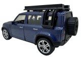 Macheta metal Land Rover Defender albastru 1:28 sunet, lumini
