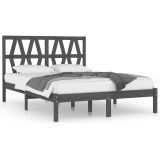 Cumpara ieftin Cadru de pat, gri, 200x200 cm, lemn masiv de pin