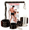 Set bondage, Fetish Fantasy Series, Chains of Love Kit, catuse maini si picioare, bici, masca, negre, 2 lumanari