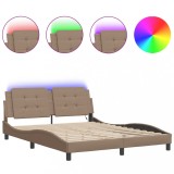 Cumpara ieftin Cadru de pat cu LED fara saltea, Zadar, cappuccino, 160x200 cm