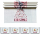 Set de 4 naproane de Craciun Generic, PVC, rosu/alb, 45 x 30 cm