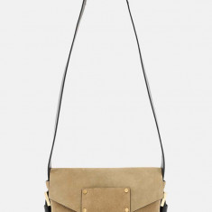 AllSaints geanta de mana din piele intoarsa MIRO SATCHEL culoarea bej, W071XA