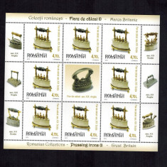 Romania 2012 Fiare de calcat Minicoala 8 timbre de 4,7 lei + vinieta MNH LP 1933
