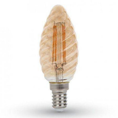 Bec LED E14 4W cu filament 2200K alb cald V-TAC foto