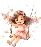 Sticker decorativ, Mica Printesa, Roz, 69 cm, 1268STK-6