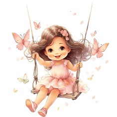 Sticker decorativ, Mica Printesa, Roz, 69 cm, 1268STK-6