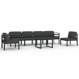 Cumpara ieftin Set mobilier de gradina cu perne, 7 piese, antracit, aluminiu