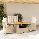 VidaXL Set canapele de grădină, 4 piese, cu perne, bej, poliratan
