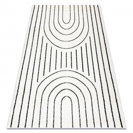 Modern covor MODE 8494 geometric crem / negru, 200x290 cm