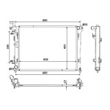 Radiator racire Kia Cee&amp;#39;d/Pro Ceed, 2007-2012 1,4 80kw; 1,6 90 Kw; 2,0 102/105kw Benzina, Automat, Cu/fara AC, diametru intrare/iesire 34/34mm, 5