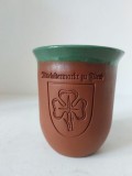 Pahar ceramic glazurat verde pe interior 200ml, Mittelaltermarckt zu Fucth