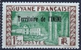 Inini (Territoire de l'Inini / Guiana Franceză) 1932&ndash;1940 - Timbru &bdquo;Clădirea Guvernului / Supraimprimat Territoire de l'ININI / 1.25 Franci&rdquo; -KV1