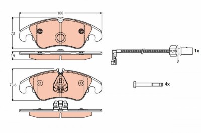 TRW GDB1768 COTEC set placute frana,frana disc foto