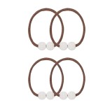 Cumpara ieftin Set de prindere pentru draperii si perdele,4 magneti decorativi imprimati cu margele, tip snur - Maro