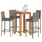 vidaXL Set bar de grădină, 5 piese, gri, lemn masiv acacia/ poliratan 3295265