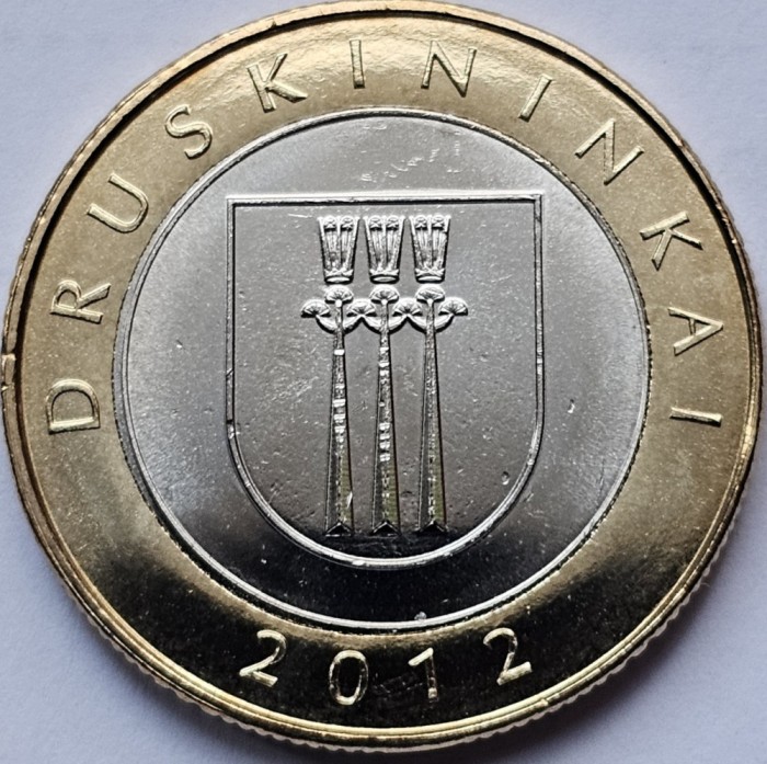 2 Litai 2012 Lituania, Druskininkai, km#184.1, unc-Aunc