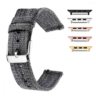 Curea material textil, compatibila Apple Watch 9|8|7|6|5|4|3|2|1 Series, 41mm|40mm|38mm, telescoape QR, Grainsboro Gray foto