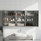 vidaXL Set dulap baie cu raft 3 pcs 140 x 14,5 x 70 cm Lemn compozit 3403781