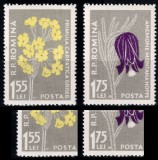 Romania 1957, LP 432 b, Flora carpatina, valorile de 1,55 Lei si 1,75 Lei cu EROAREA "M", MNH! FOARTE RARE!!!