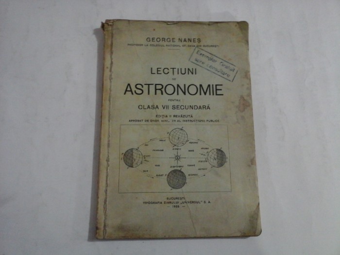 LECTIUNI DE ASTRONOMIE PENTRU CLASA VII SECUNDARA - GEORGE NANES