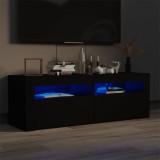 Gossi comoda tv cu lumini led, negru, 120x35x40 cm