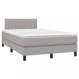Cumpara ieftin Pat box spring cu saltea, gri deschis, 120x190 cm, textil