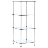 vidaXL Raft cu 4 niveluri transparent, 40x40x100 cm, sticlă securizată