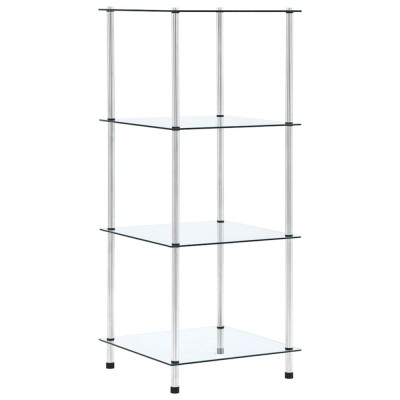 vidaXL Raft cu 4 niveluri transparent, 40x40x100 cm, sticlă securizată 249505 foto