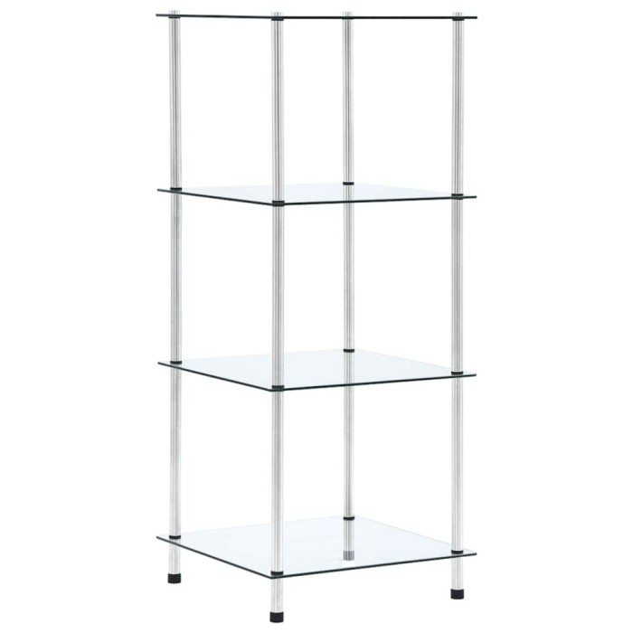 vidaXL Raft cu 4 niveluri transparent, 40x40x100 cm, sticlă securizată 249505