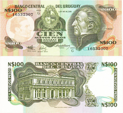 Uruguay 100 Pesos 1987 P-62a UNC foto