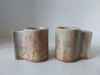 Lot 2 suporti ceramici pentru lumanare, design modern, 7.5cm inaltime x 5.5cm diametru