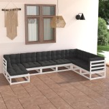 vidaXL Set mobilier de grădină cu perne, 8 piese, lemn masiv de pin 3076765