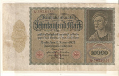 GERMANIA 10.000 MARK / 1922. foto