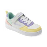 Pantofi sport SKECHERS albi, SPORT COURT 92, din piele ecologica