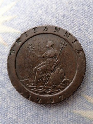 ( 2 ) Two PENNY 1797 - MAREA BRITANIE.DIAM 41 MM. foto