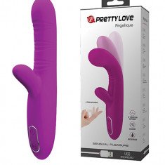 Vibrator Angelique 12 Moduri Vibratii+4 Moduri Tickling Move Silicon USB 21.5 cm