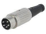 Mufă DIN 5-Pin 240&deg; drept pe cablu 34V