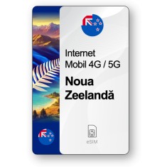 eSIM Internet Noua Zeelandă, valabil 7 zile, trafic 1 GB, Standard