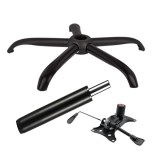 Cumpara ieftin Set placuta balans metalica 25 x 15 cm, baza 64 cm si cilindru piston, gaz, pentru scaune birou, negru, 35 cm