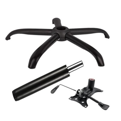 Set placuta balans metalica 25 x 15 cm, baza 64 cm si cilindru piston, gaz, pentru scaune birou, negru, 35 cm foto