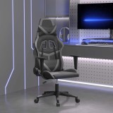 vidaXL Scaun de gaming de masaj, negru și gri, piele ecologică 345427