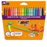 Carioci colorate ultralavabile Kid Couleur 18 buc/set Bic