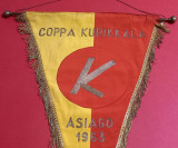 Fanion sportiv (protocol-vechi-brodat) Cupa KURIKKALA-ASIAGO (Italia) anul 1963