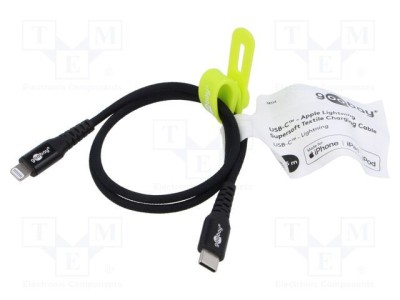 Cablu USB 2.0 Apple Lightning și USB C 0,5m negru Goobay foto