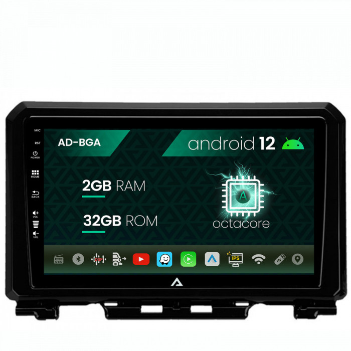Navigatie Suzuki Jimny (2018-2022), Android 12, A-Octacore 2GB RAM + 32GB ROM, 9 Inch - AD-BGA9002+AD-BGRKIT312