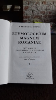 Etymologicum magnum Romaniae Dictionarul limbei istorice si poporane a romanilor vol.1 - B. Petriceicu-Hasdeu foto