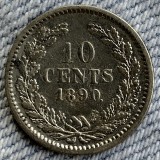 Moneda Olanda - 10 Cents 1890 - Argint, Europa