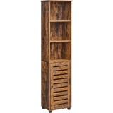 Dulap Baie PAL Leobert Artool 40x30x167 cm, 6 Rafturi, 1 Usa, Maro Rustic